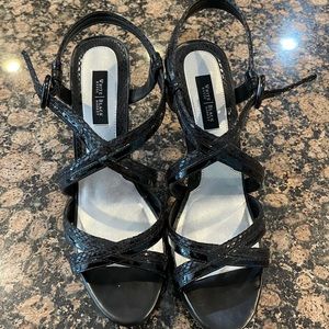 NWOT Black strappy heels